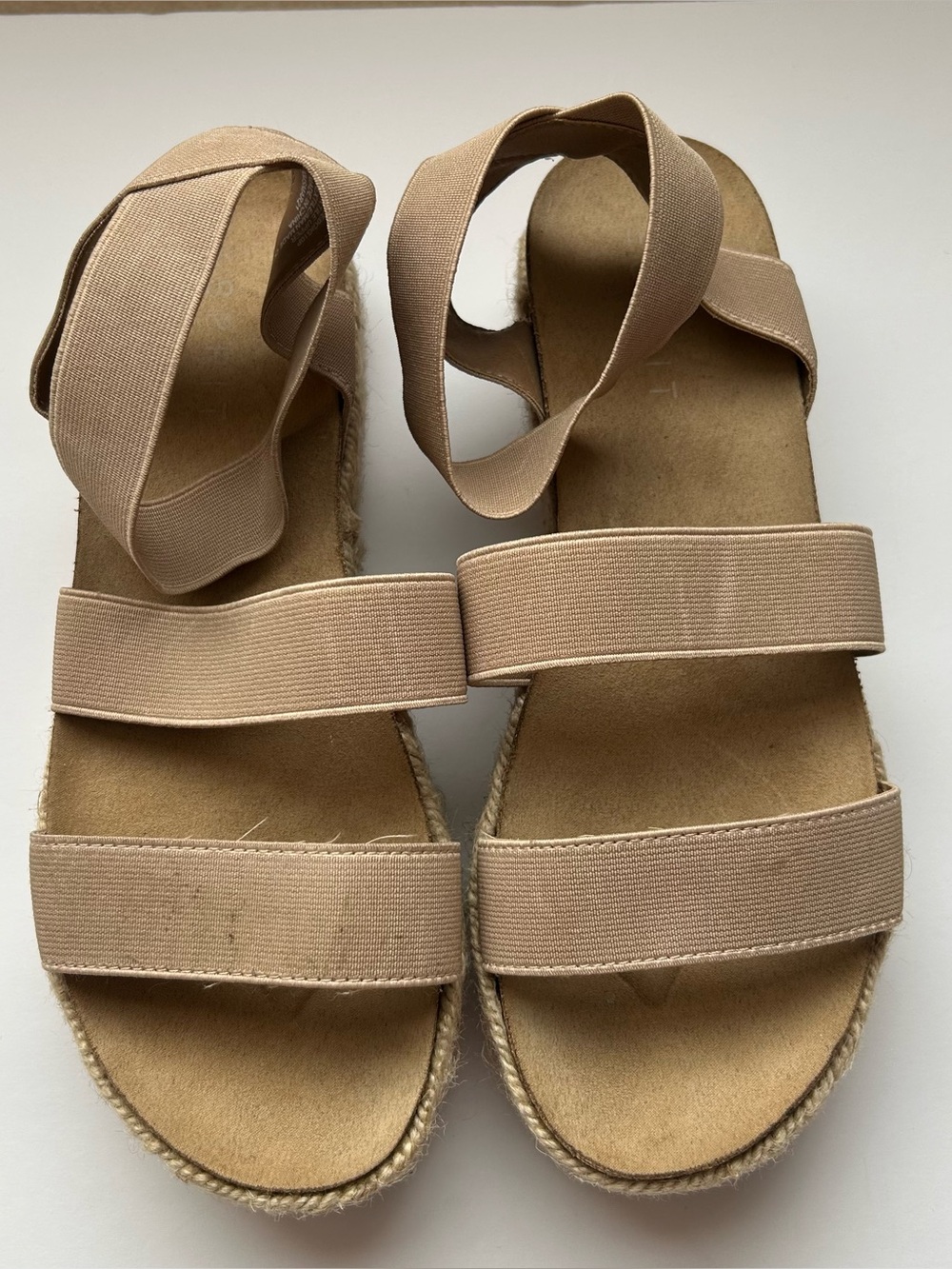 5 FOR $25 | ESPRIT Gigi Espadrille Wedge Platform Sandal‎ Shoe Taupe 10